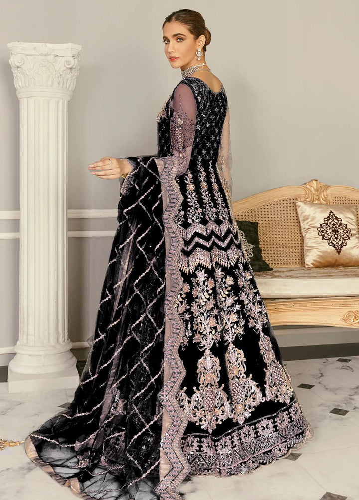 Libas e Khas By Akbar Aslam Embroidered Net Suits Unstitched 3 Piece  WISTERIA BLACK - Luxury Collection