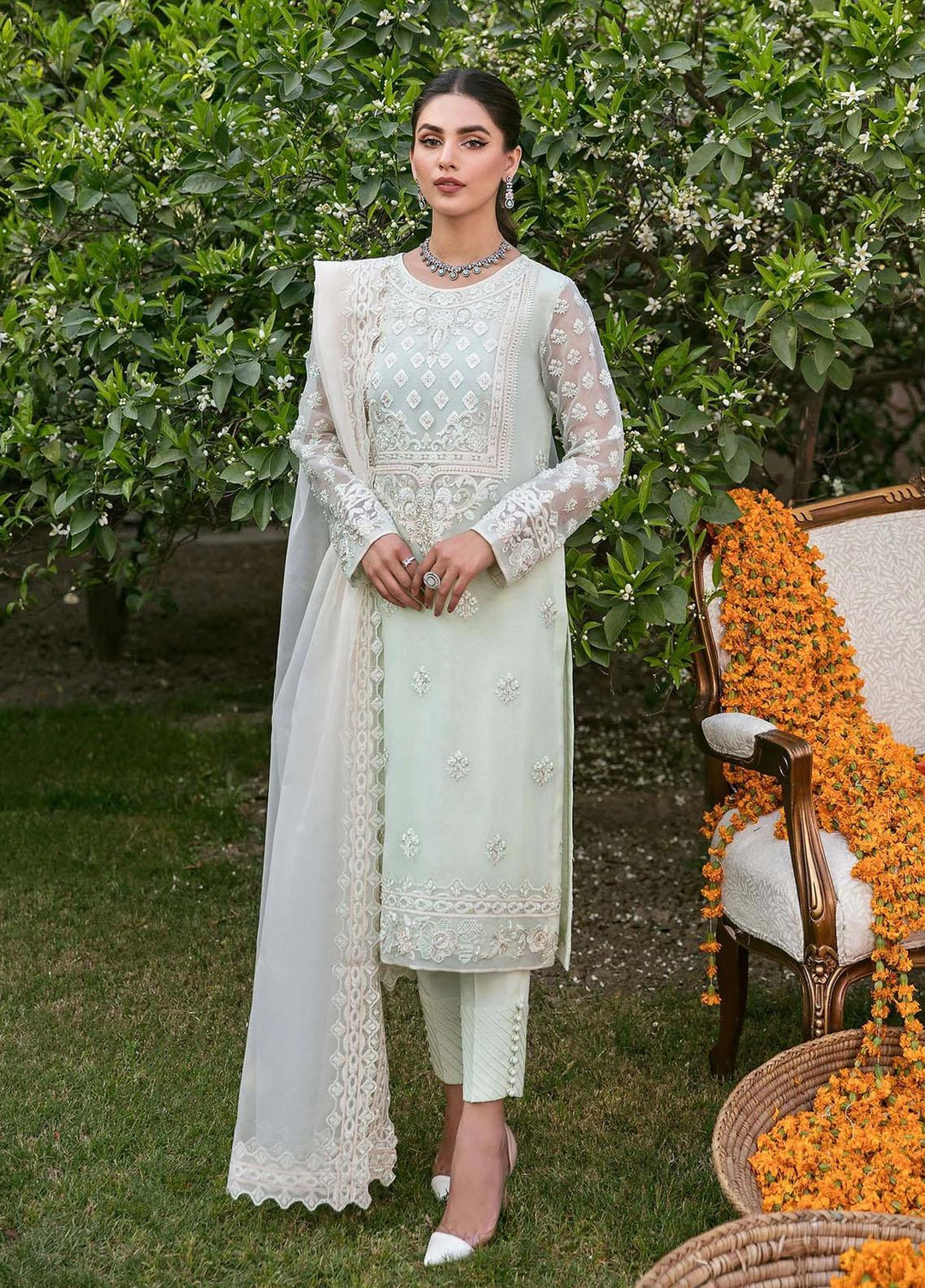 Akbar Aslam Luxury Pret  Organza 3 Piece Suit AA22P TWINSPOT