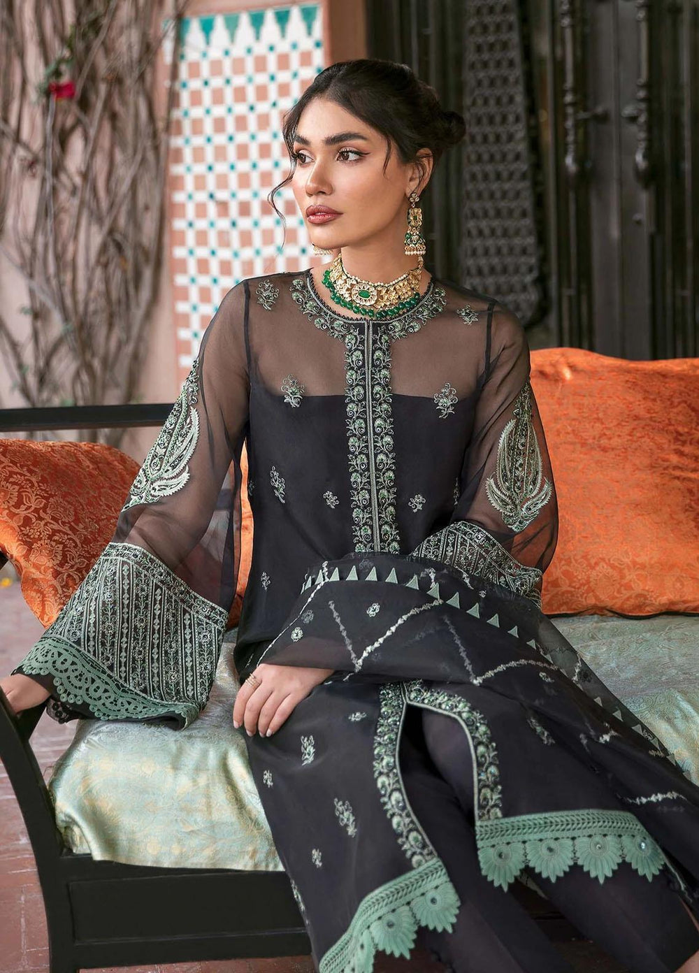 Akbar Aslam Luxury Pret  Organza 3 Piece Suit AA22P STARFUR