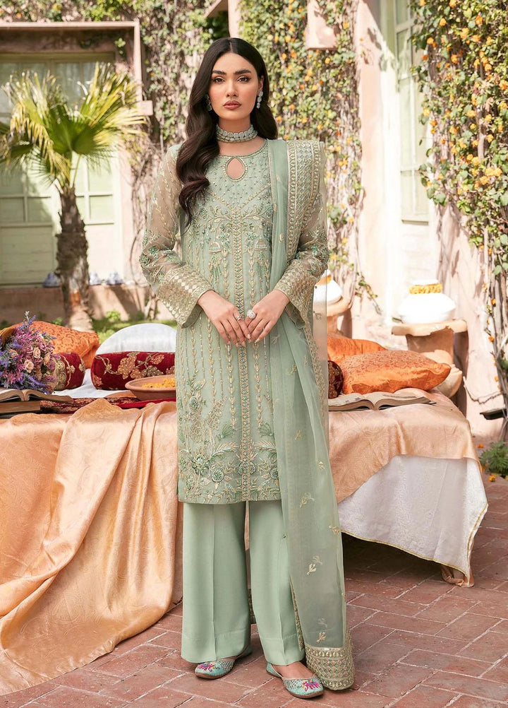Akbar Aslam Luxury Pret  Organza 3 Piece Suit AA22P GREEN FINCH
