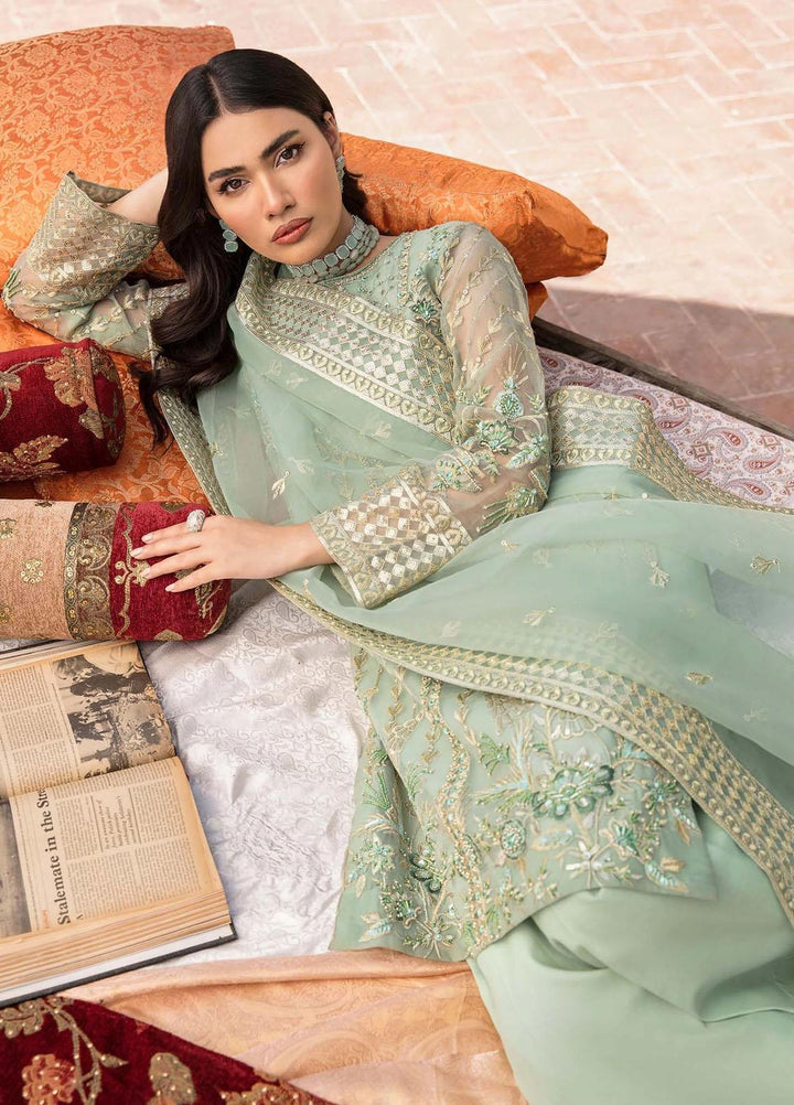 Akbar Aslam Luxury Pret  Organza 3 Piece Suit AA22P GREEN FINCH