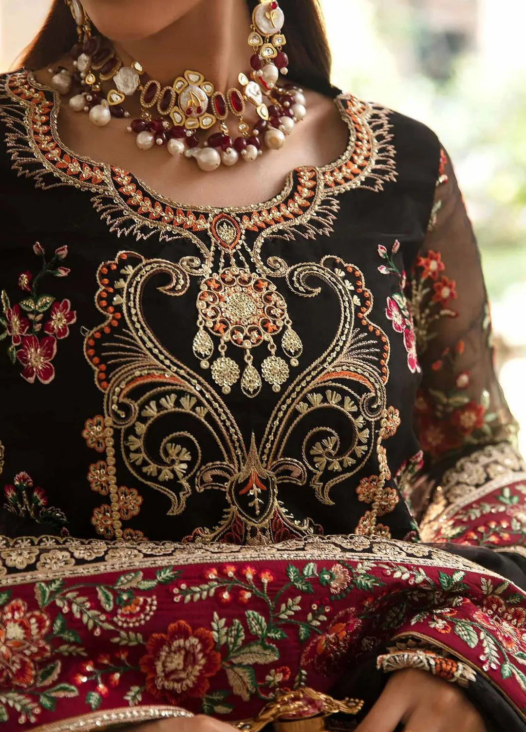 Akbar Aslam Pret Embroidered Organza 4 Piece Suit Amari