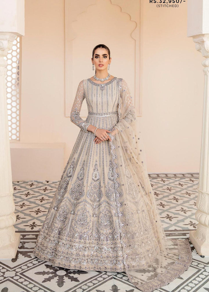 Akbar Aslam Embroidered Net Suits Unstitched 3 Piece AA22WD AA-1444 Silvia - Wedding Formal Collection