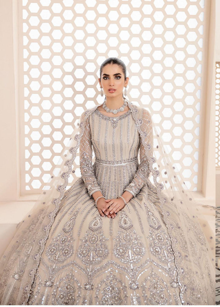 Akbar Aslam Embroidered Net Suits Unstitched 3 Piece AA22WD AA-1444 Silvia - Wedding Formal Collection