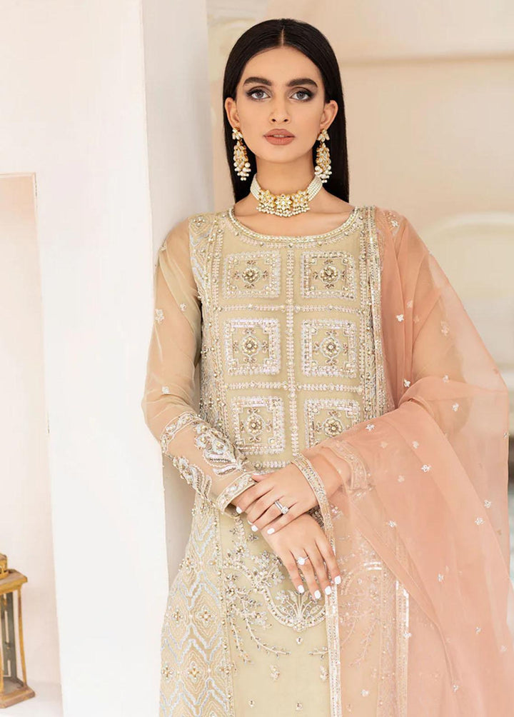 Akbar Aslam Embroidered Organza Suits Unstitched 3 Piece AA22WD AA-1448 Lathir - Wedding Formal Collection