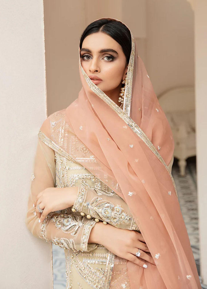 Akbar Aslam Embroidered Organza Suits Unstitched 3 Piece AA22WD AA-1448 Lathir - Wedding Formal Collection
