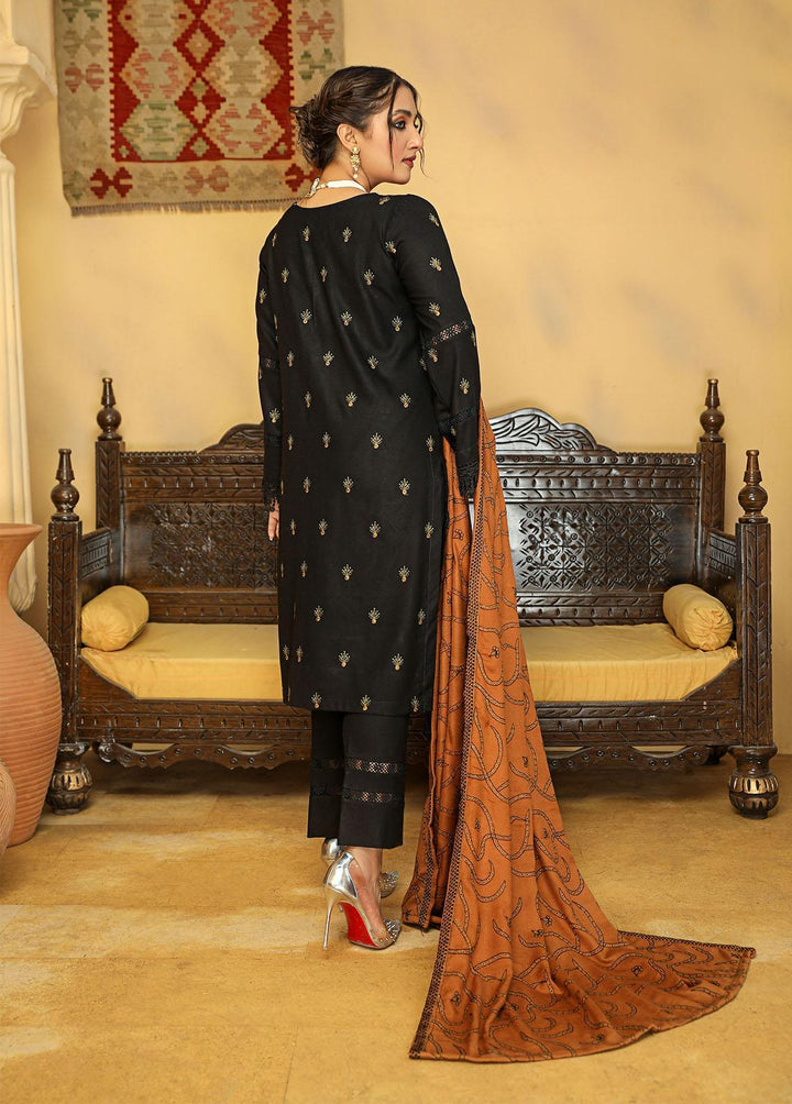 Aks by Humdum Embroidered Woolen Suits Unstitched 3 Piece HD22A D-01 - Winter Collection