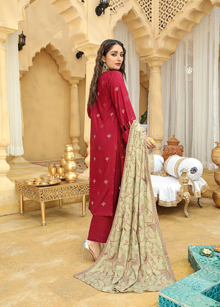Aks by Humdum Embroidered Woolen Suits Unstitched 3 Piece HD22A D-02 - Winter Collection