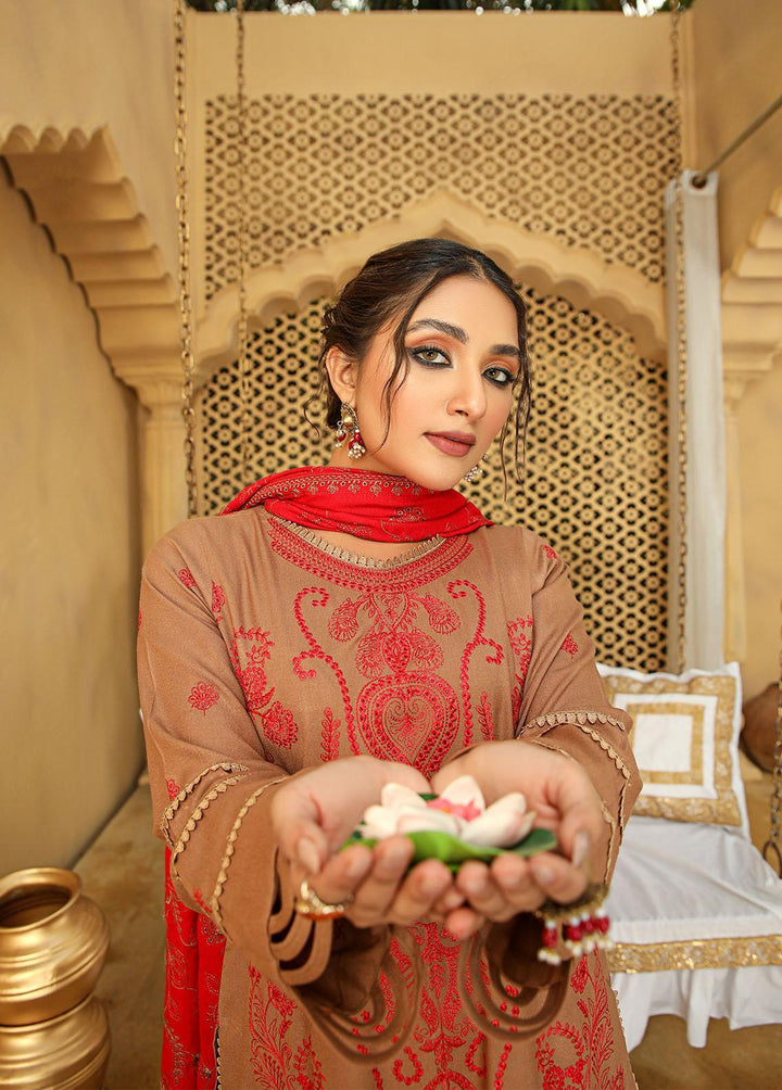 Aks by Humdum Embroidered Woolen Suits Unstitched 3 Piece HD22A D-09 - Winter Collection