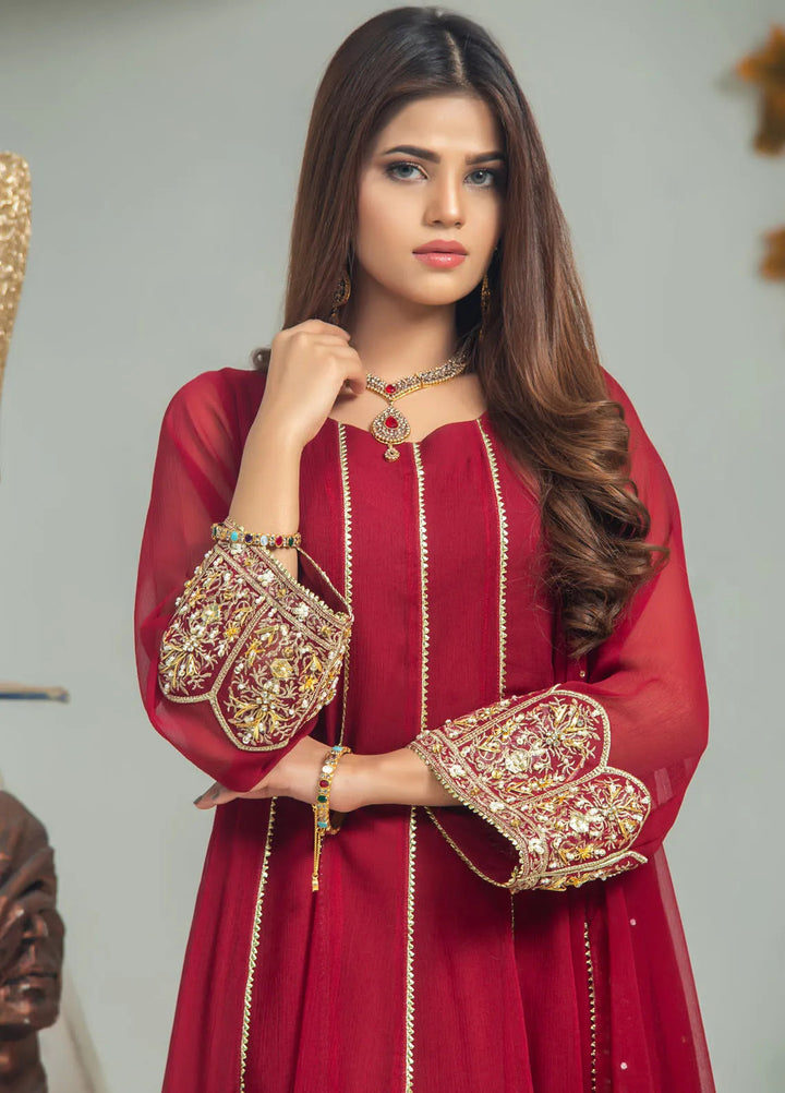 Al Harir Pret Embroidered Chiffon 3 Piece Suit Mehru