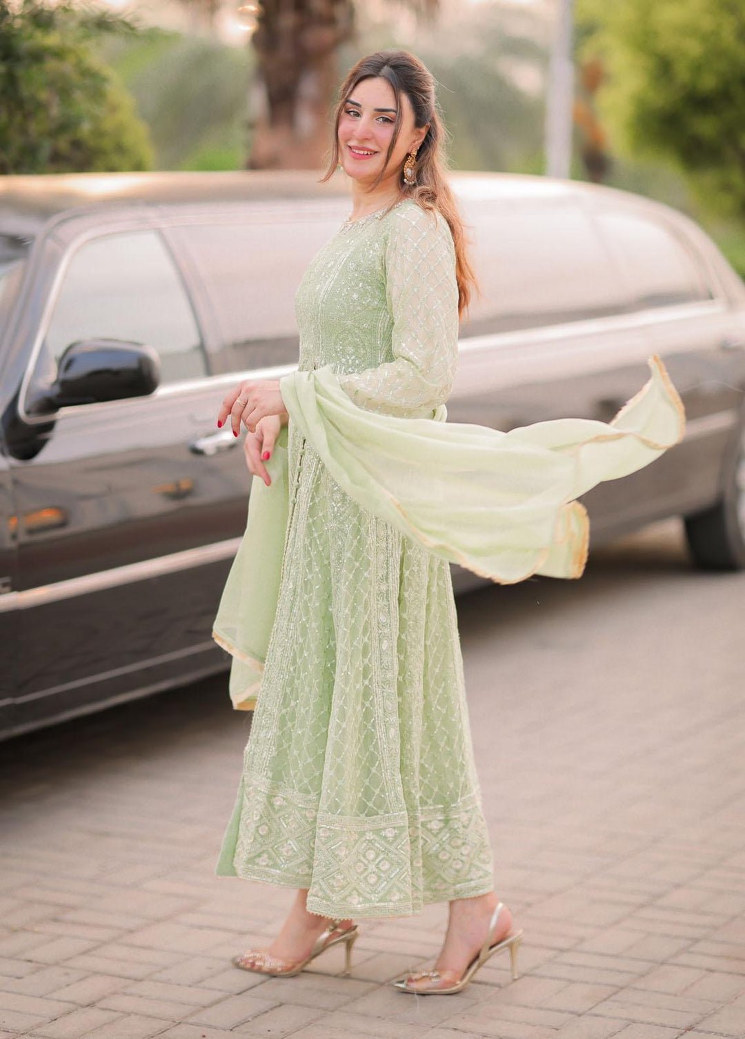 Al Harir Apparel Pret Eastern Chiffon 4 Piece Suit Gulzar Angoori