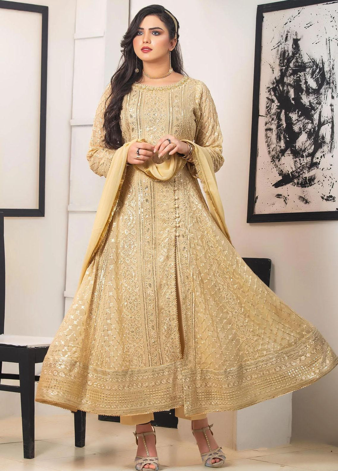 Al Harir Apparel Pret Eastern Chiffon 4 Piece Suit Gulzar Skin