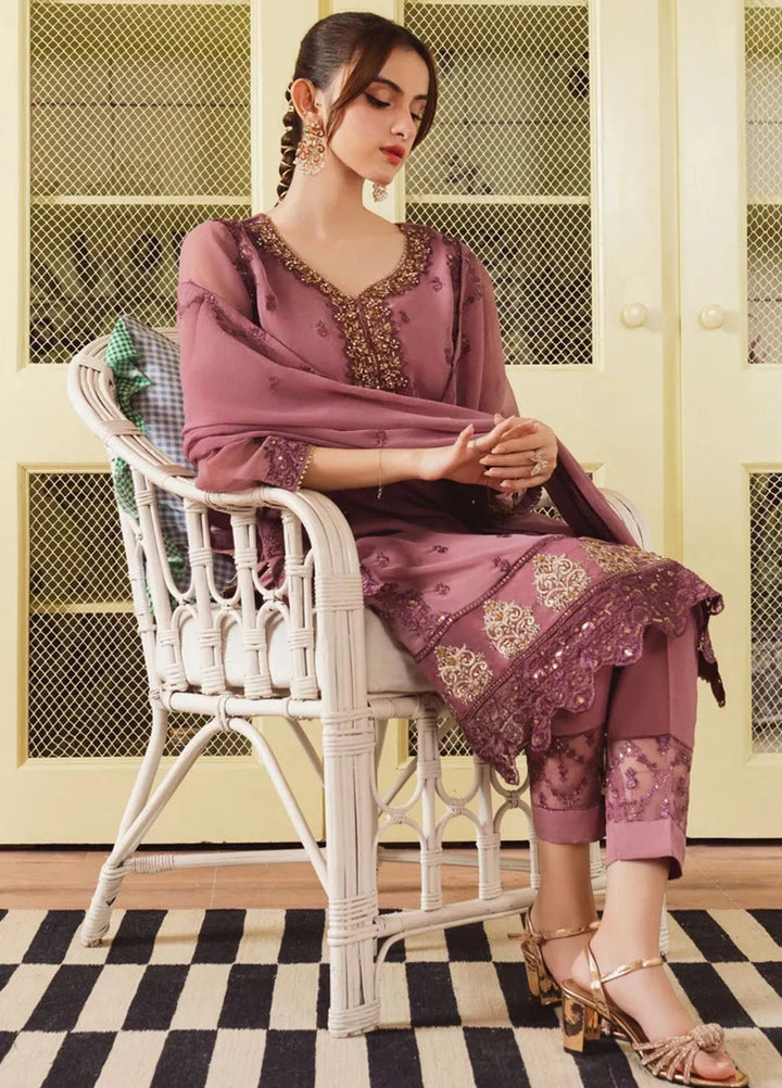Al Harir Pret Embroidered Chiffon 3 Piece Suit Anmol Lilac