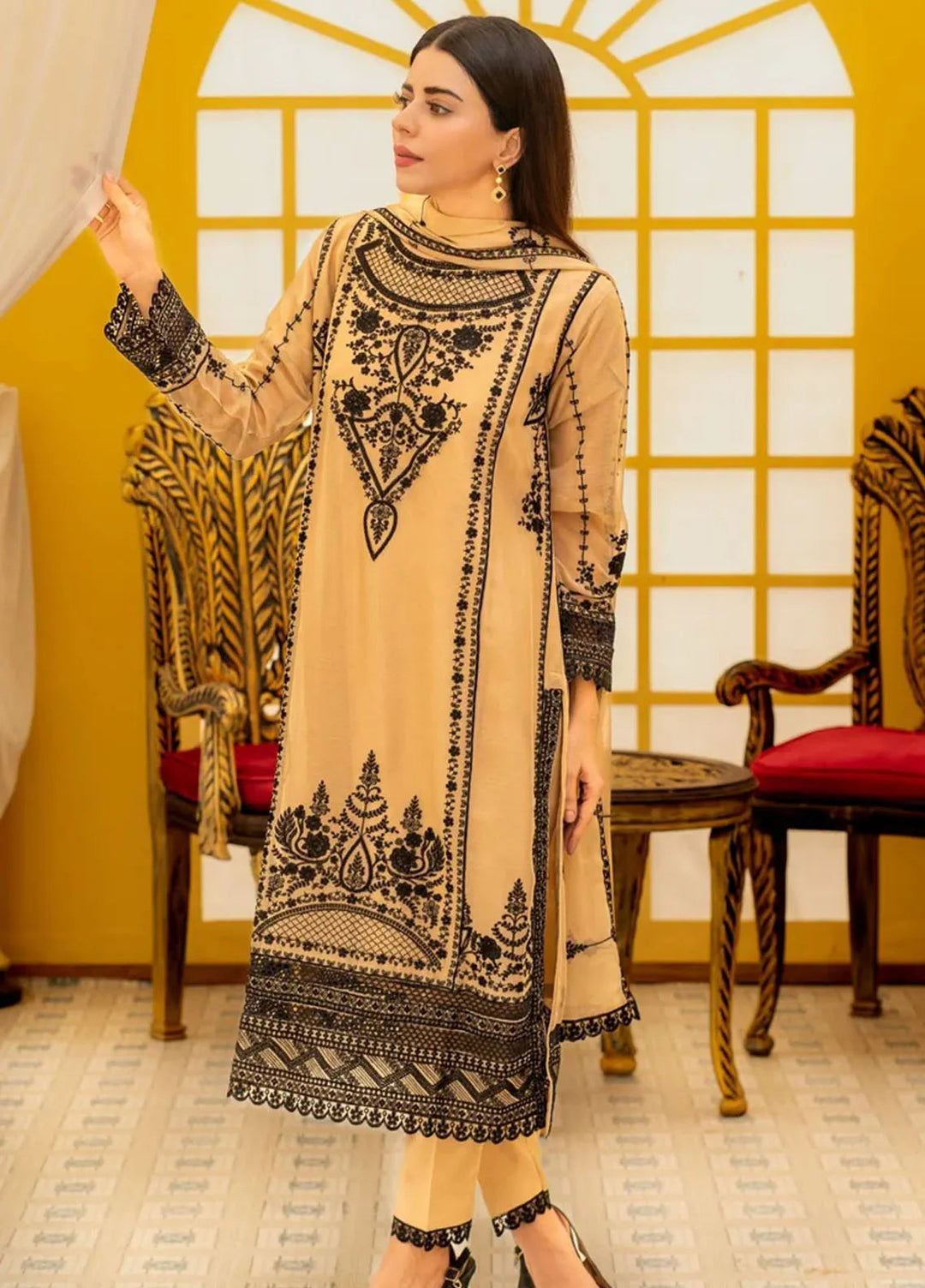Al Harir Pret Embroidered Chiffon 3 Piece Suit Ayeza Skin