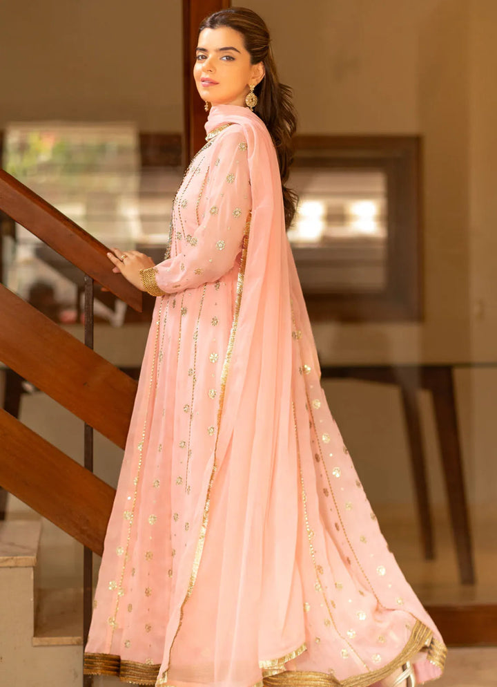 Al Harir  Pret Embroidered Chiffon 3 Piece Suit Mehar Pink