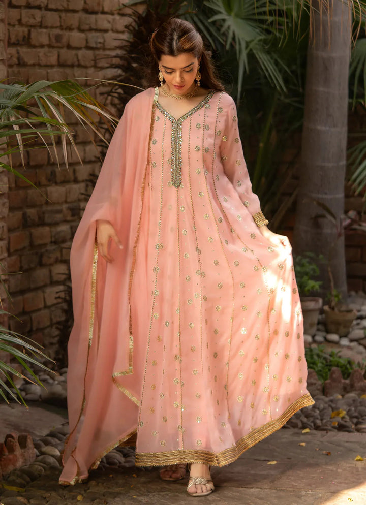 Al Harir  Pret Embroidered Chiffon 3 Piece Suit Mehar Pink