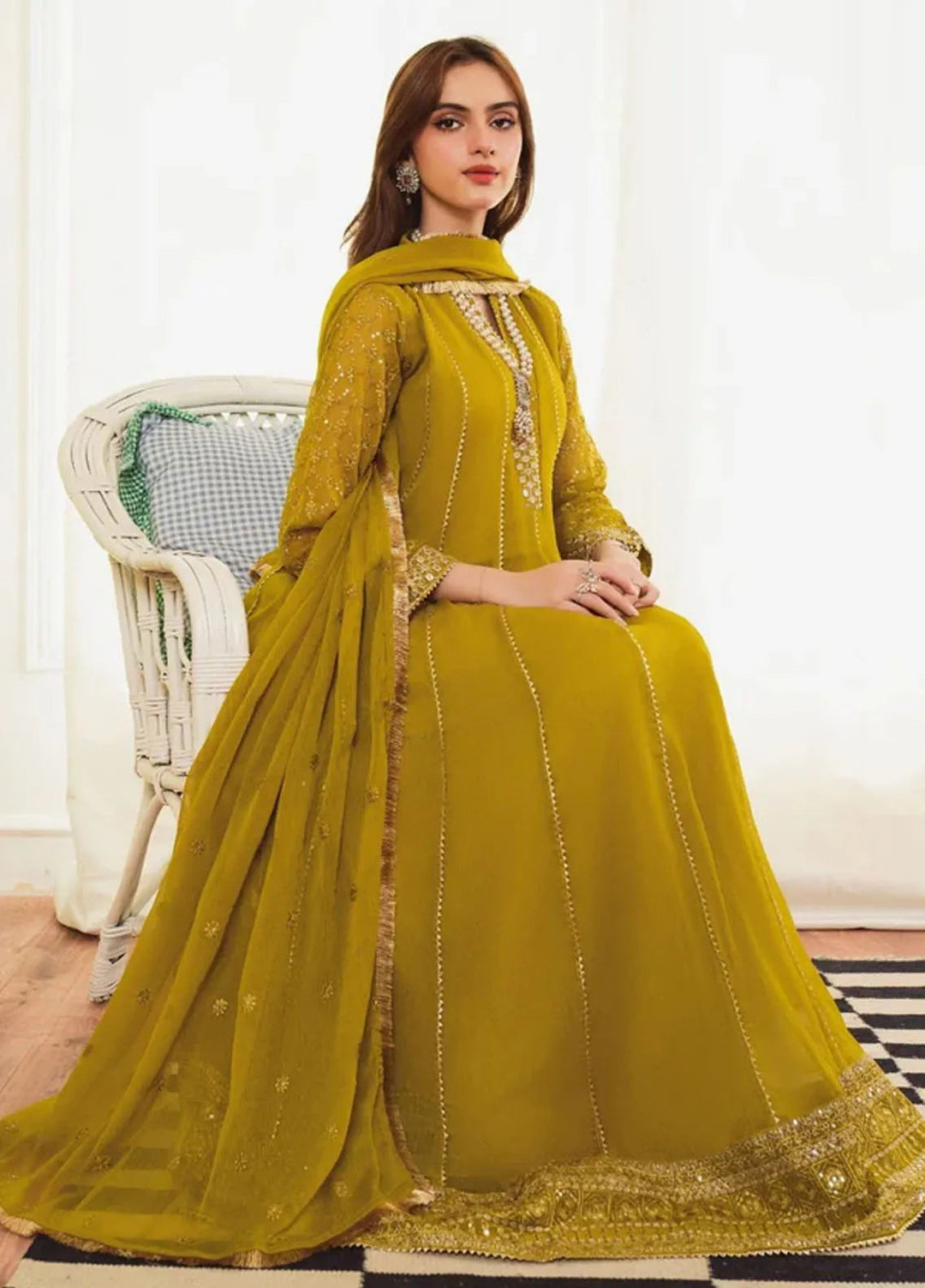 Al Harir Pret Embroidered Chiffon 3 Piece Suit Zarif Dhaani