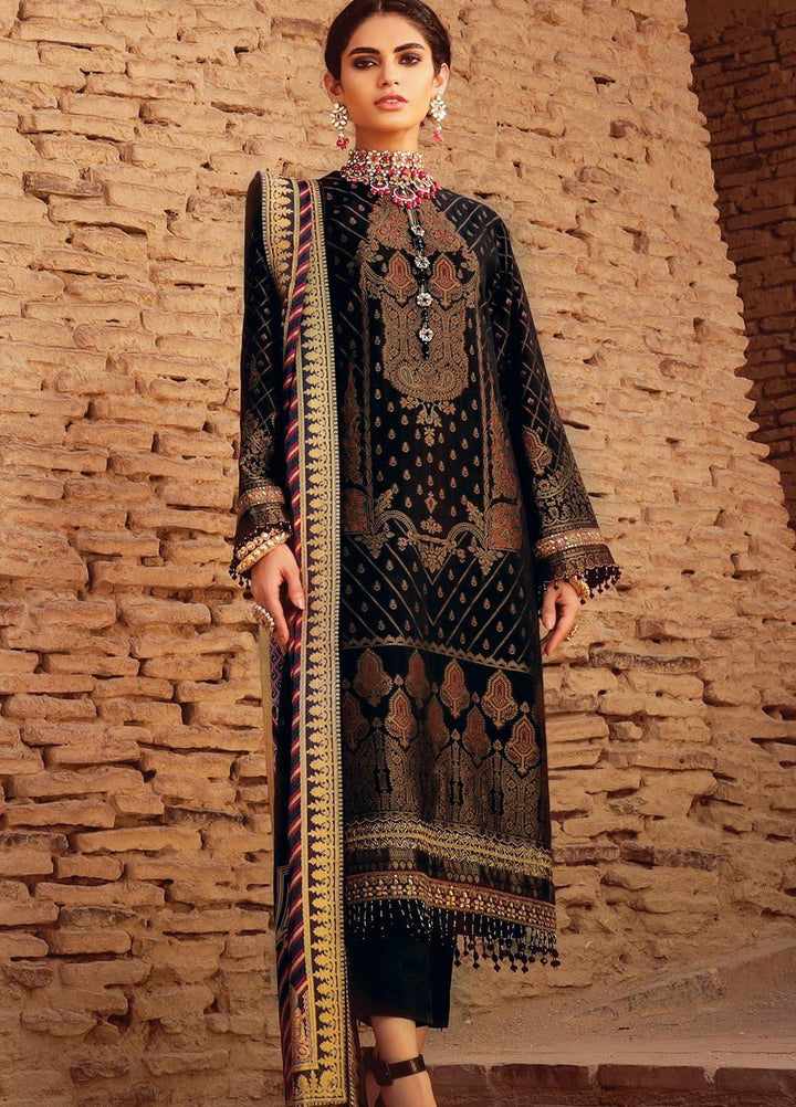 Al Karam Embroidered Jacquard Suits Unstitched 3 Piece AK21F FC-06B-21 - Summer Collection