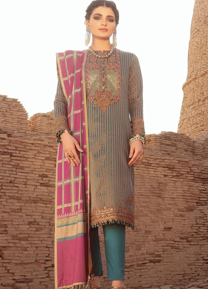 Al Karam Embroidered Yarn Suits Unstitched 3 Piece AK21F FC-10D-21 - Summer Collection