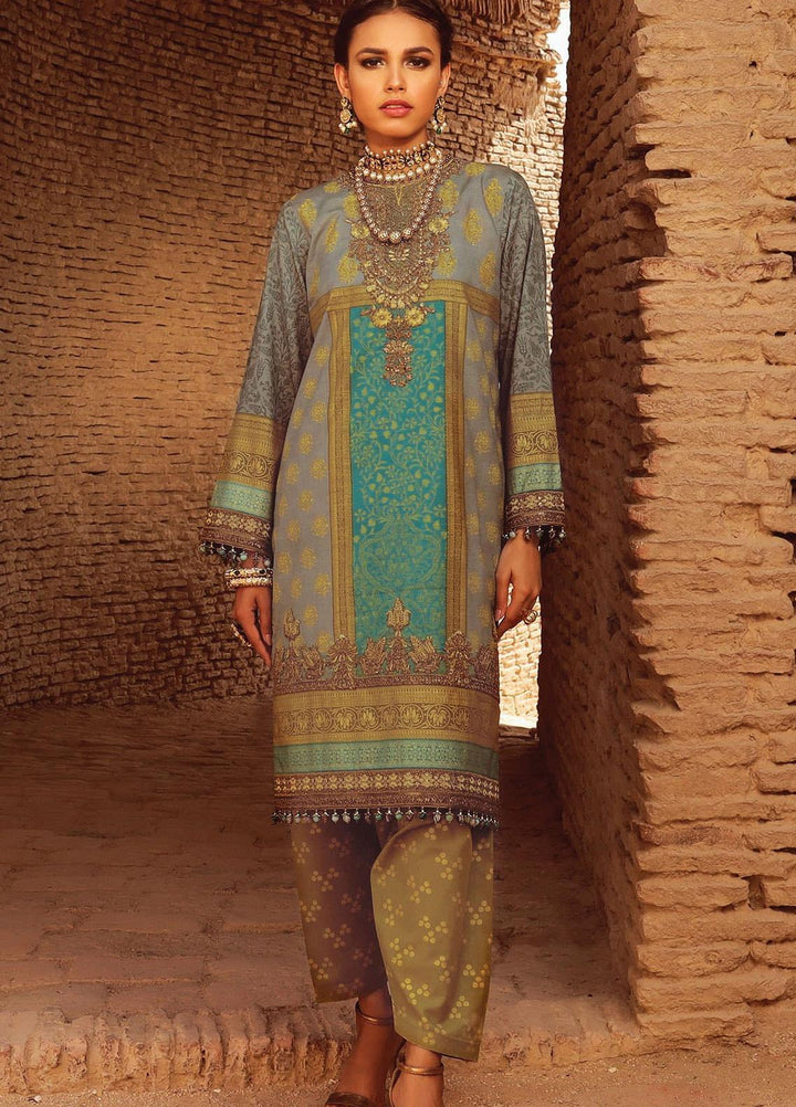 Al Karam Embroidered Lawn Suits Unstitched 2 Piece AK21F FC-23I-21 - Summer Collection