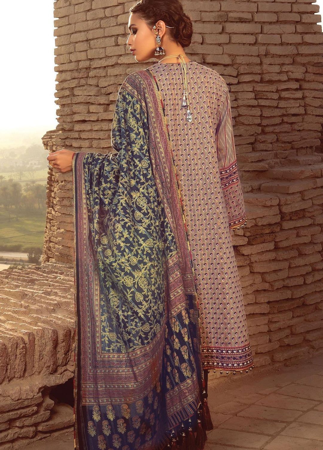 Al Karam Printed Cotton Suits Unstitched 2 Piece AK21F FC-28K-21 - Summer Collection