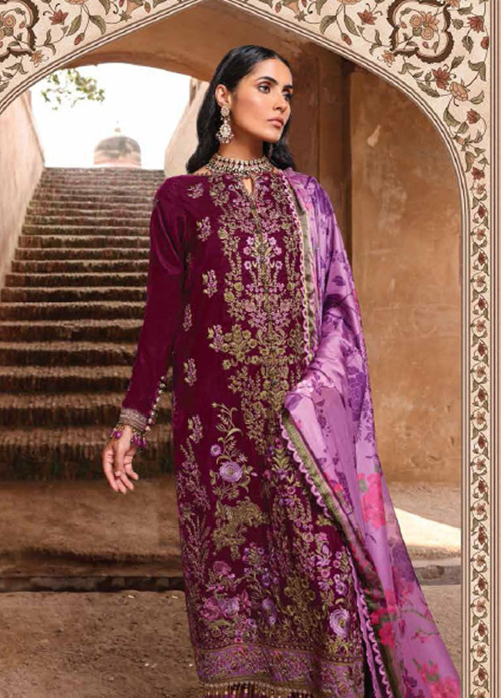 Al Karam Embroidered Velvet Suits Unstitched 2 Piece AK21FW FC-W-04A-21-3 - Winter Collection