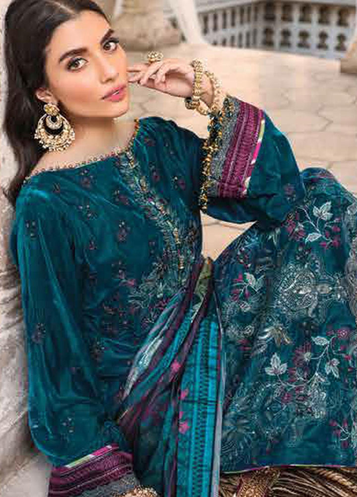 Al Karam Embroidered Velvet Suits Unstitched 2 Piece AK21FW FC-W-02A-21-3 - Winter Collection