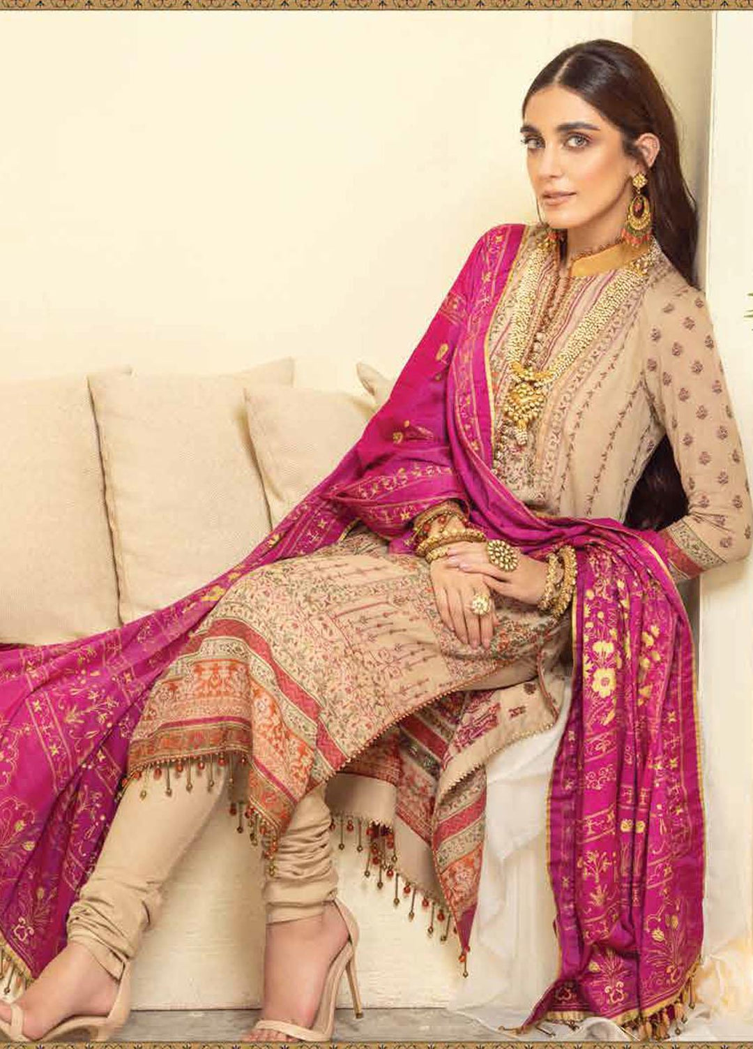 Al Karam Embroidered Jacquard Suits Unstitched 3 Piece AK21FW FC-W-10C-21-3 - Winter Collection