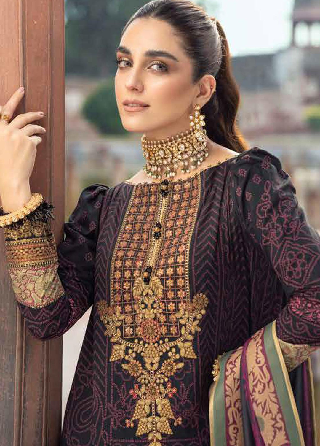 Al Karam Embroidered Cotton Silk Suits Unstitched 3 Piece AK21FW FC-W-20G-21-3 - Winter Collection