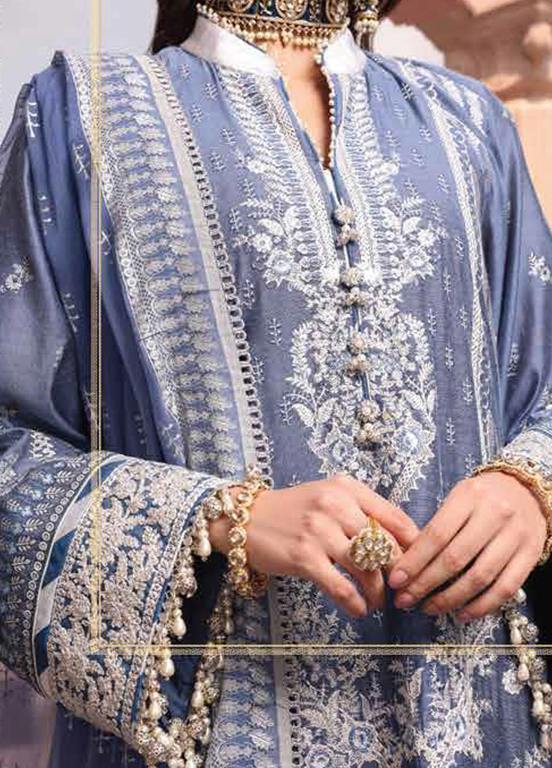 Al Karam Embroidered Cotton Net Suits Unstitched 3 Piece AK21FW FC-W-26I-21-3 - Winter Collection