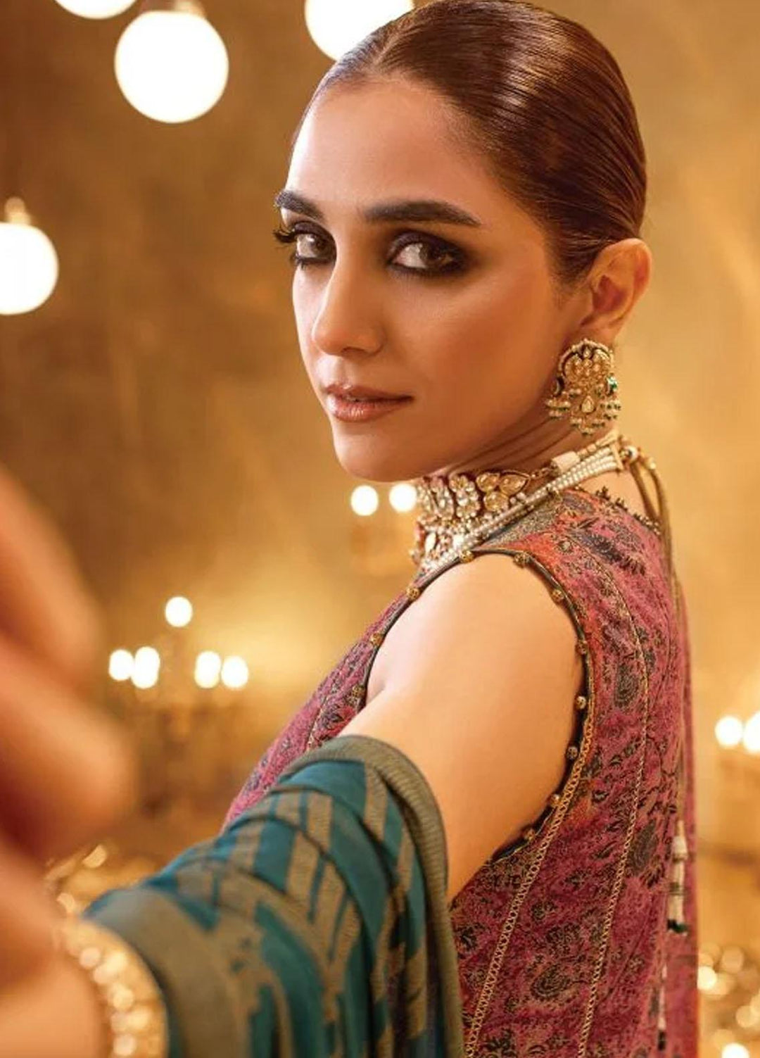 Al Karam Embroidered Lawn Suits Unstitched 2 Piece AK22FW FC-W-18G-22-3-Dark Red - Festive Collection