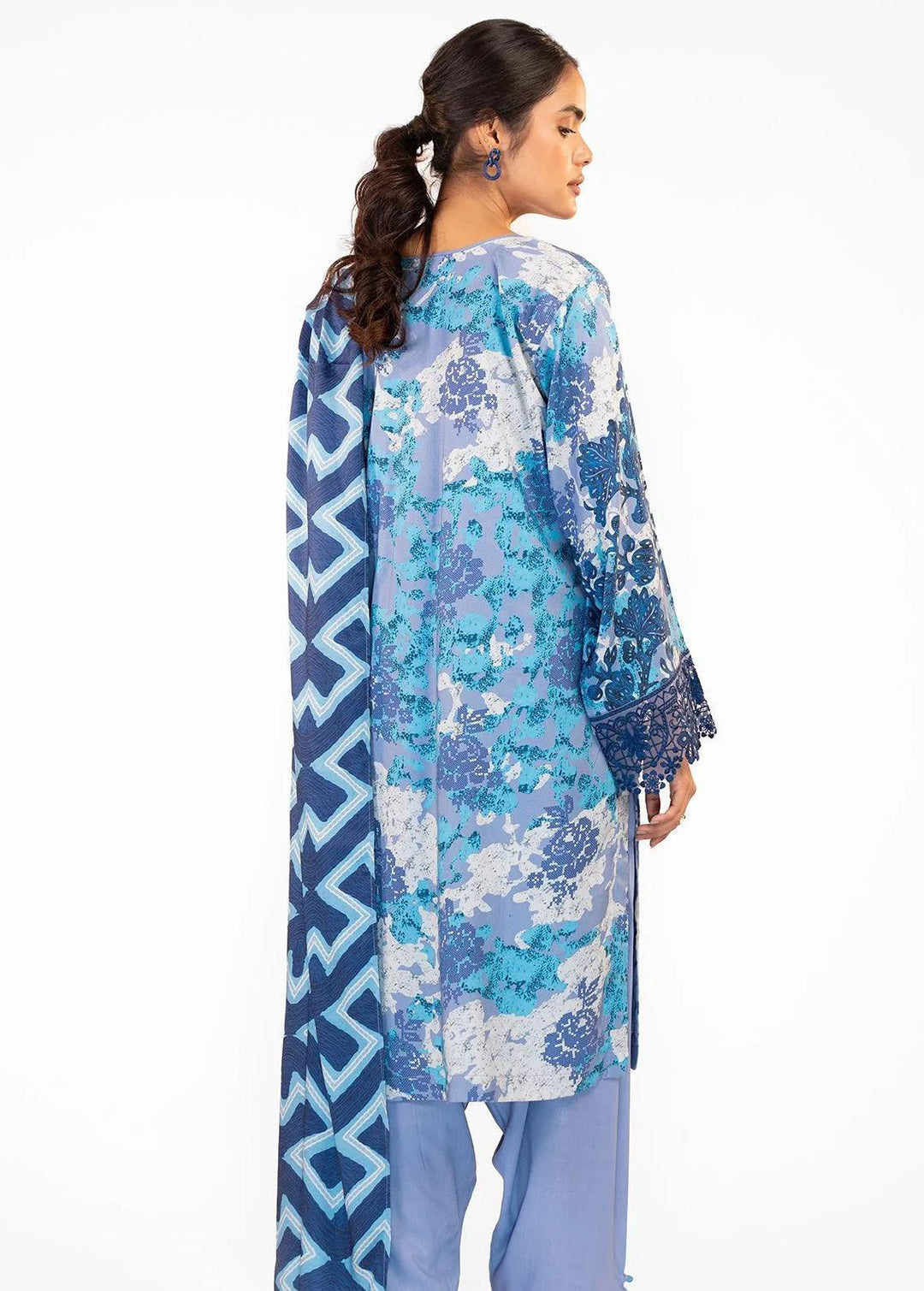 Al Karam Embroidered Viscose Suits Unstitched 3 Piece AK22FW FW-10-22-Blue - Festive Collection