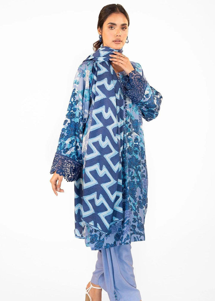 Al Karam Embroidered Viscose Suits Unstitched 3 Piece AK22FW FW-10-22-Blue - Festive Collection
