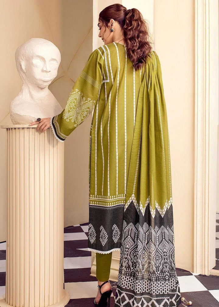 Al Karam Printed Karandi Suits Unstitched 3 Piece AK22FW FW-23-22-Green - Festive Collection