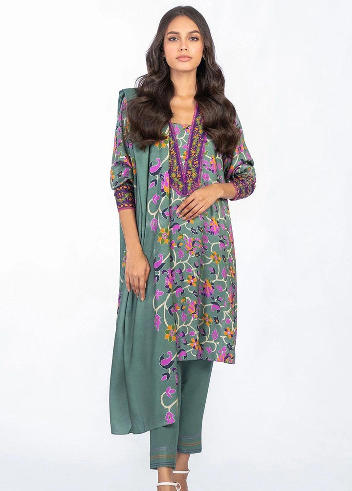 Al Karam Printed Viscose Suits Unstitched 3 Piece AK22FW FW-27.1-22-Grey - Festive Collection