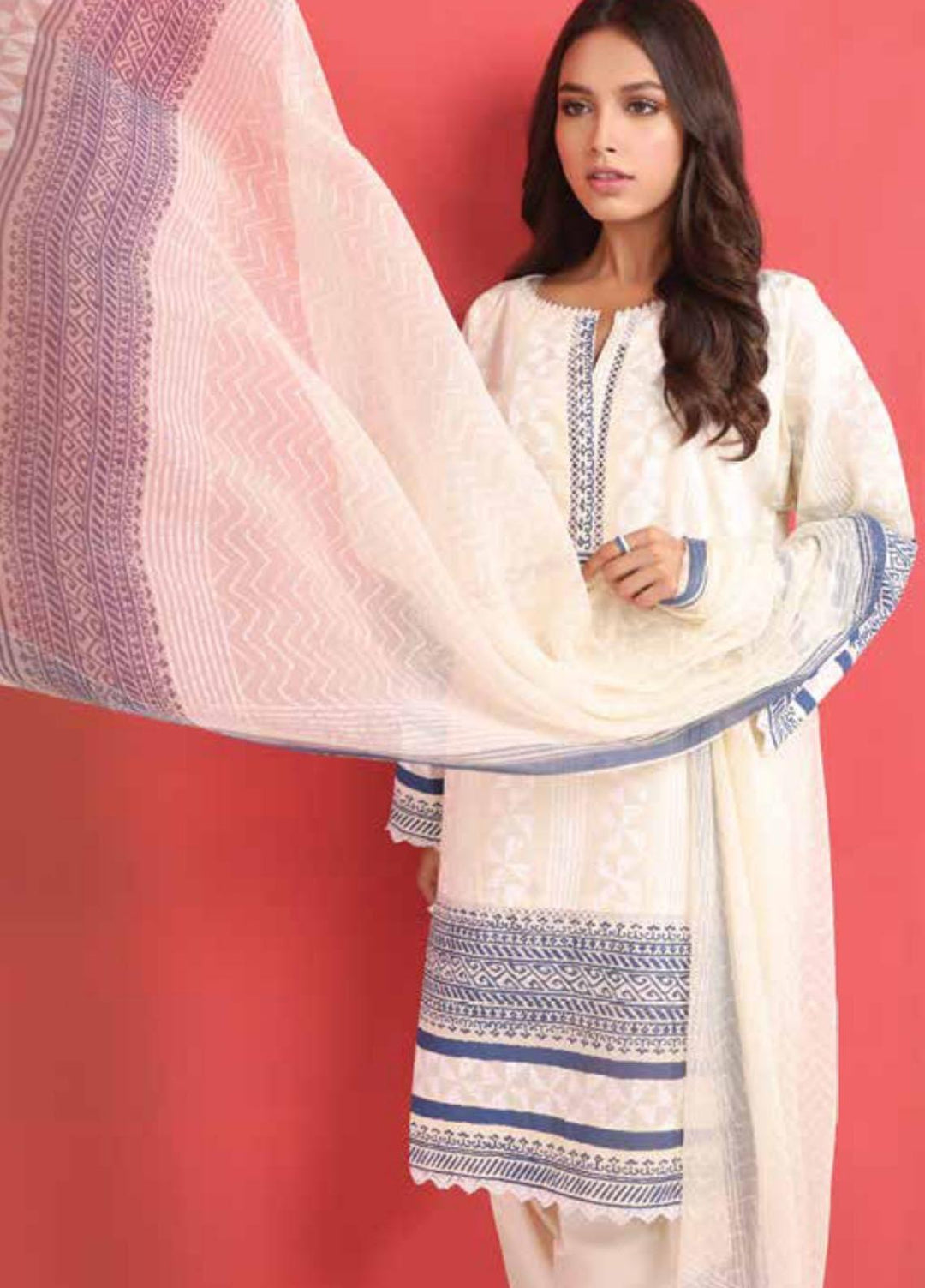 Al Karam Printed Cambric Suits Unstitched 3 Piece AK21MS-MS-12.1-21-Beige - Summer Collection