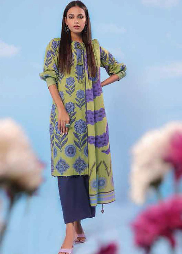 Al Karam Printed Lawn Suits Unstitched 2 Piece AK23SSL SS-51-23-Green - Summer Collection