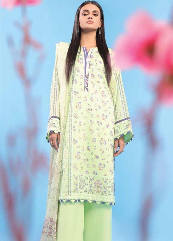 Al Karam Printed Lawn Suits Unstitched 2 Piece AK23SSL SS-57-23-Mint Green - Summer Collection