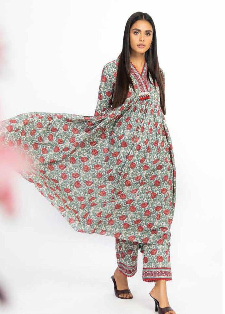 Al Karam Printed Lawn Suits Unstitched 2 Piece AK23SSL SS-51.1-23-Beige - Summer Collection