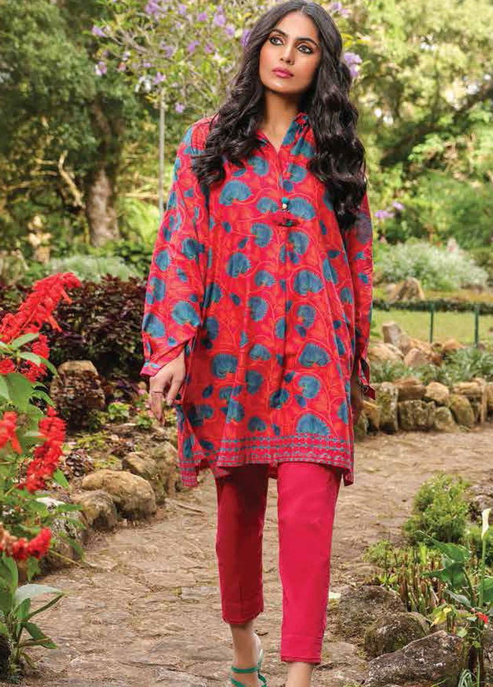Al Karam Printed Lawn Suits Unstitched 2 Piece AK23SSL SS-40-2-23-Red - Summer Collection