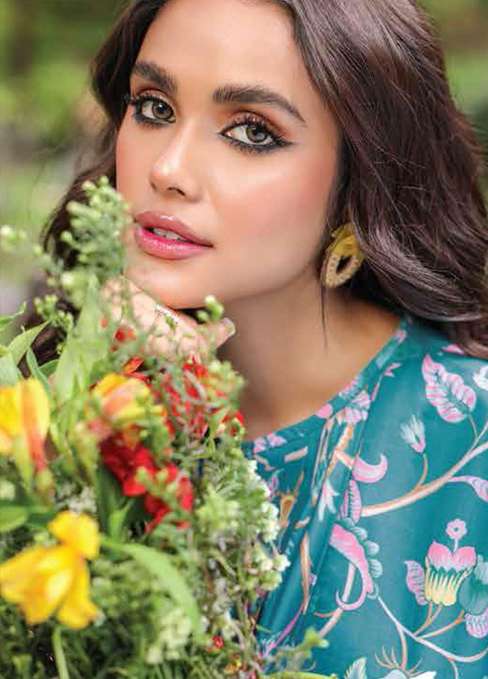 Al Karam Printed Lawn Suits Unstitched 2 Piece AK23SSL SS-63-23-Sea Green - Summer Collection