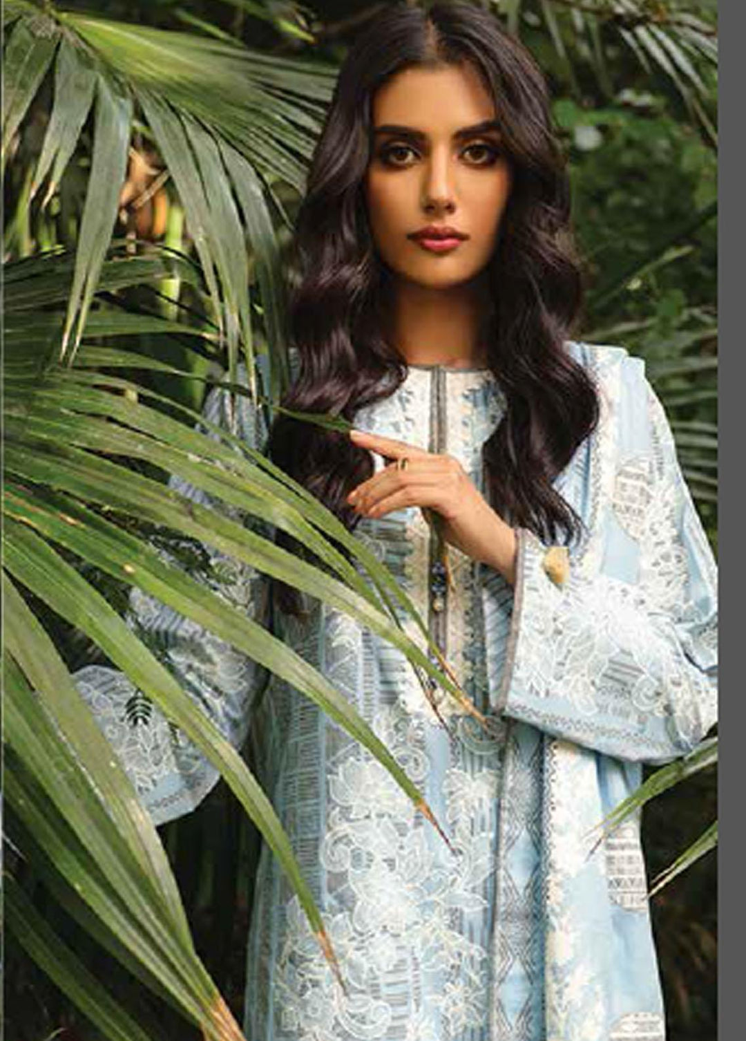 Al Karam  Lawn Suits Unstitched 3 Piece AK22-SS3 SS-16-22-3 Light Blue - Spring / Summer Collection