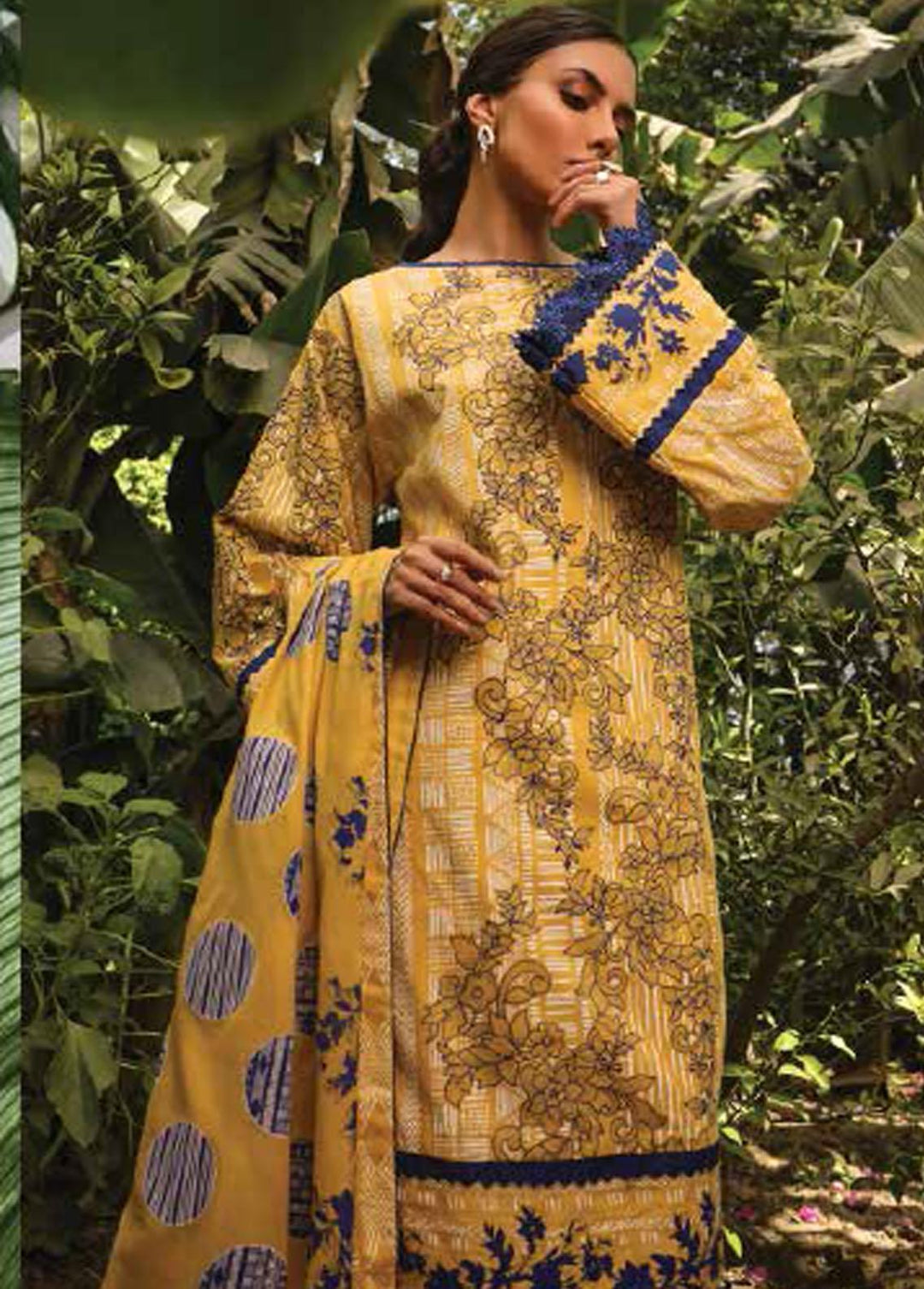 Al Karam  Lawn Suits Unstitched 3 Piece AK22-SS3 SS-16-22-3 Yellow - Spring / Summer Collection