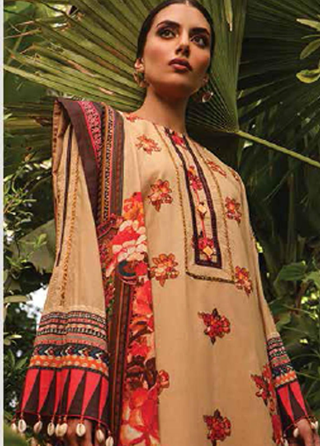 Al Karam  Lawn Suits Unstitched 3 Piece AK22-SS3 SS-17-22-3 Beige - Spring / Summer Collection