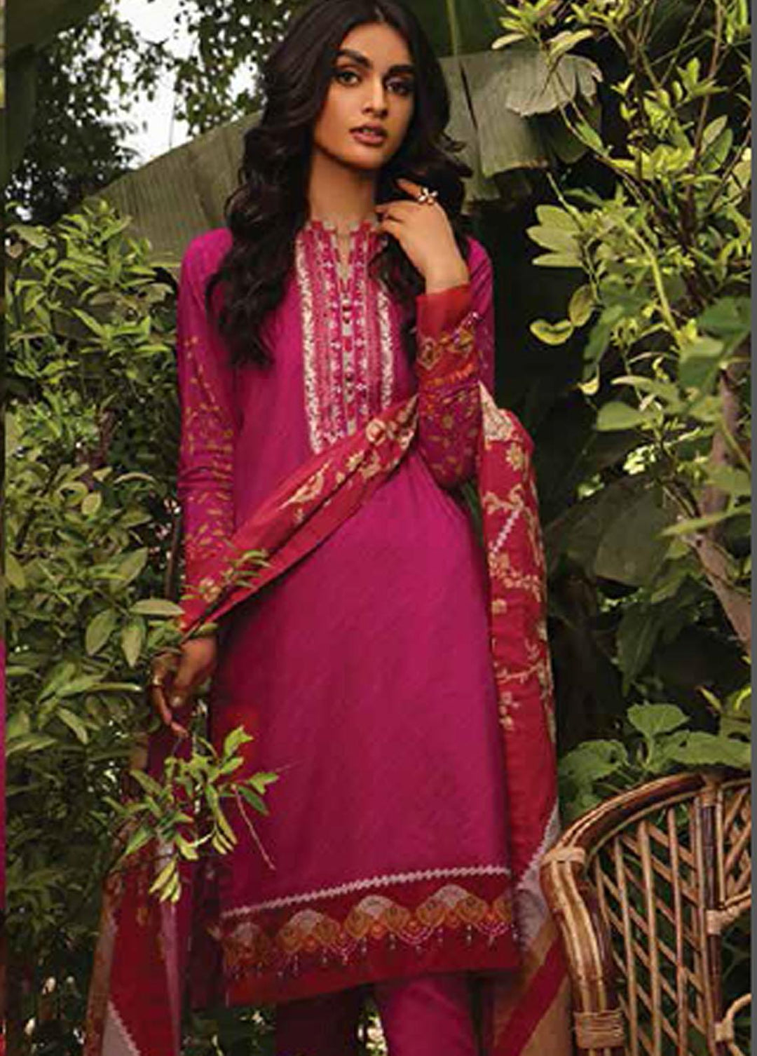 Al Karam  Lawn Suits Unstitched 2 Piece AK22-SS3 SS-33-22-3 Pink - Spring / Summer Collection
