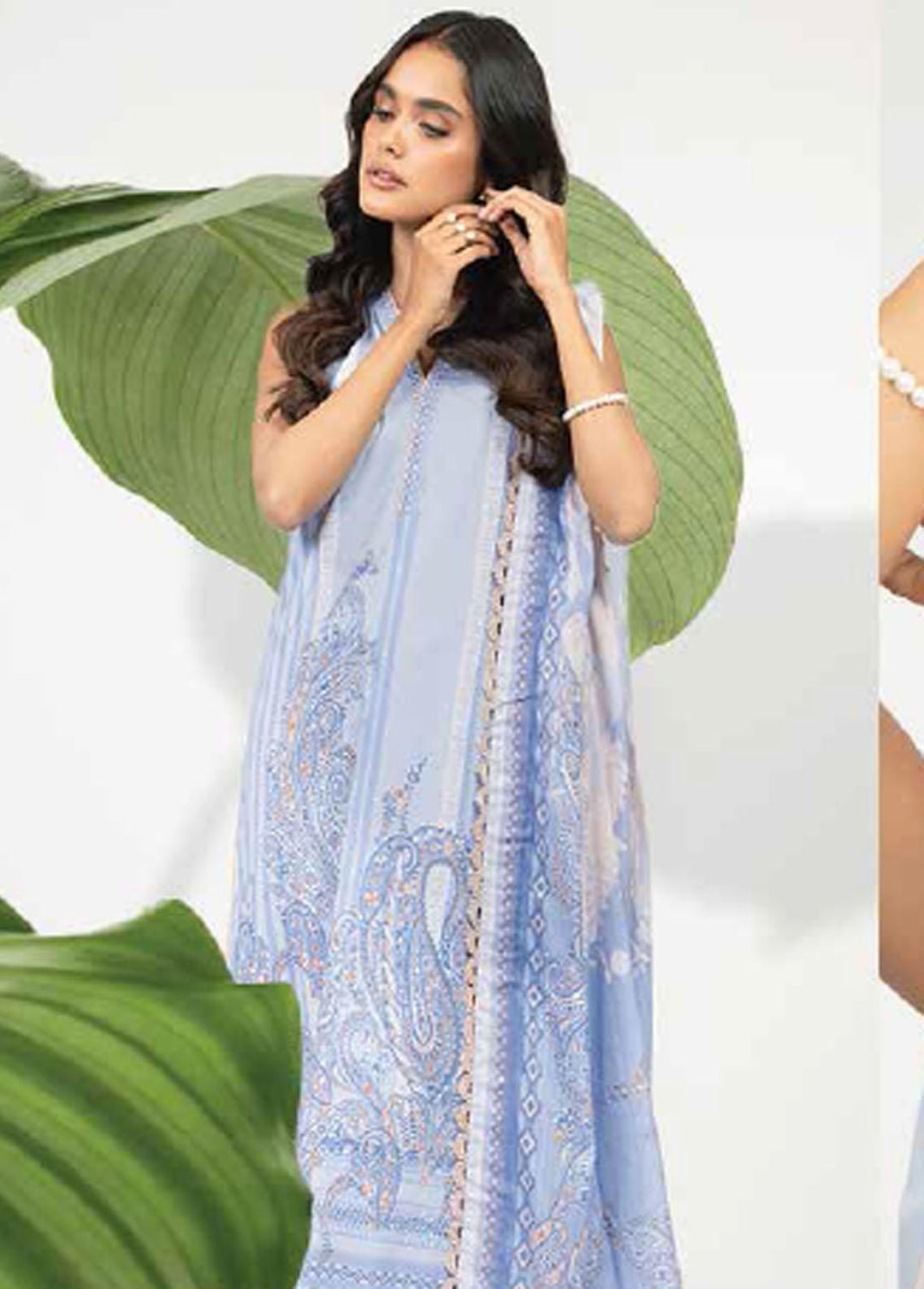 Al Karam  Lawn Suits Unstitched 2 Piece AK22-SS3 SS-34-22-3 Light Blue - Spring / Summer Collection