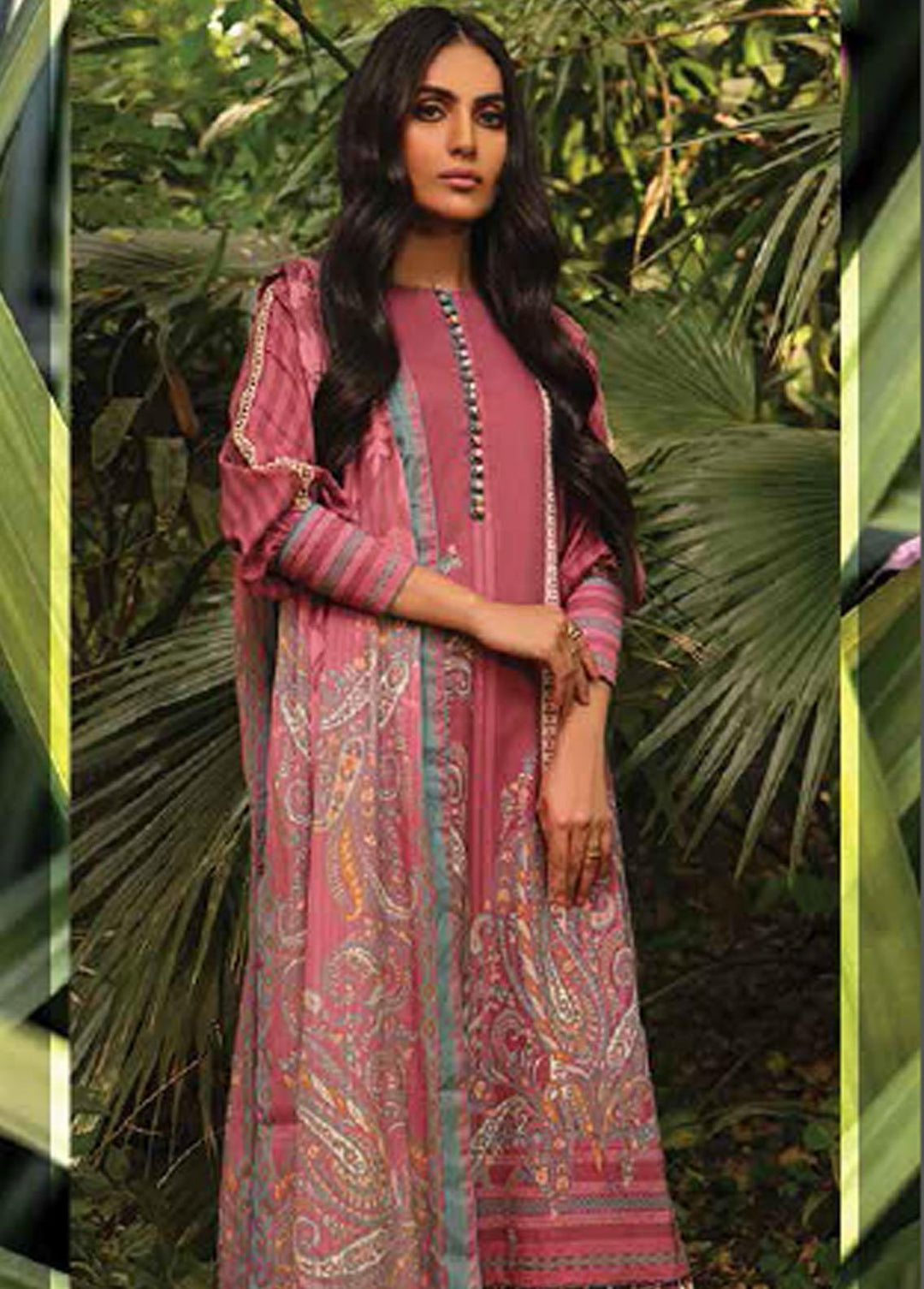 Al Karam  Lawn Suits Unstitched 2 Piece AK22-SS3 SS-34-22-3 Tea Pink - Spring / Summer Collection