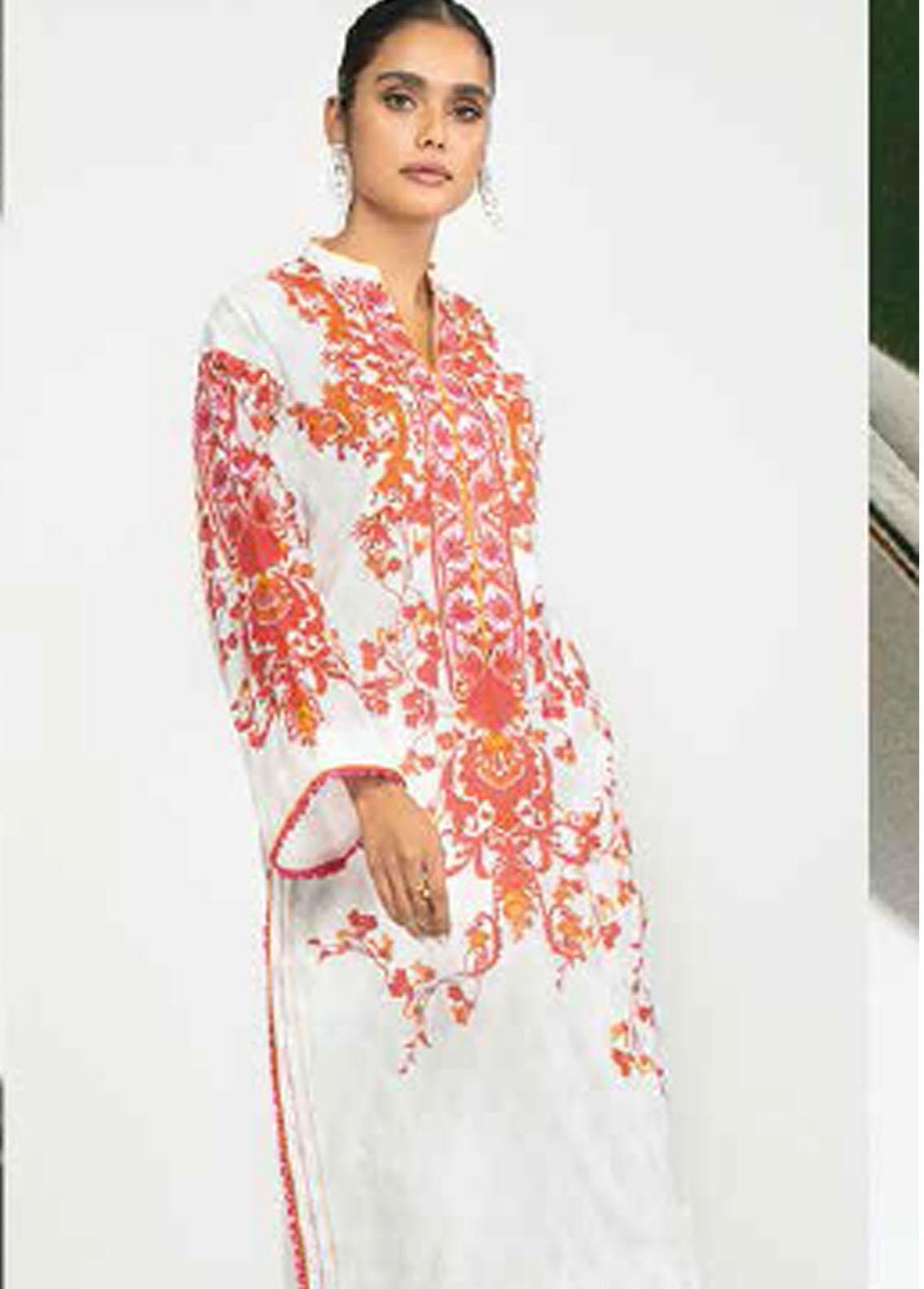Al Karam  Lawn Suits Unstitched 2 Piece AK22-SS3 SS-39.1-22-3 White - Spring / Summer Collection