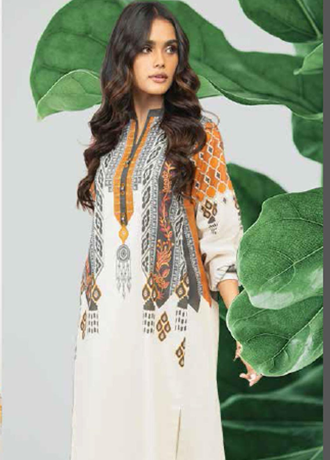 Al Karam  Lawn Suits Unstitched 2 Piece AK22-SS3 SS-48-22-3 Cream - Spring / Summer Collection