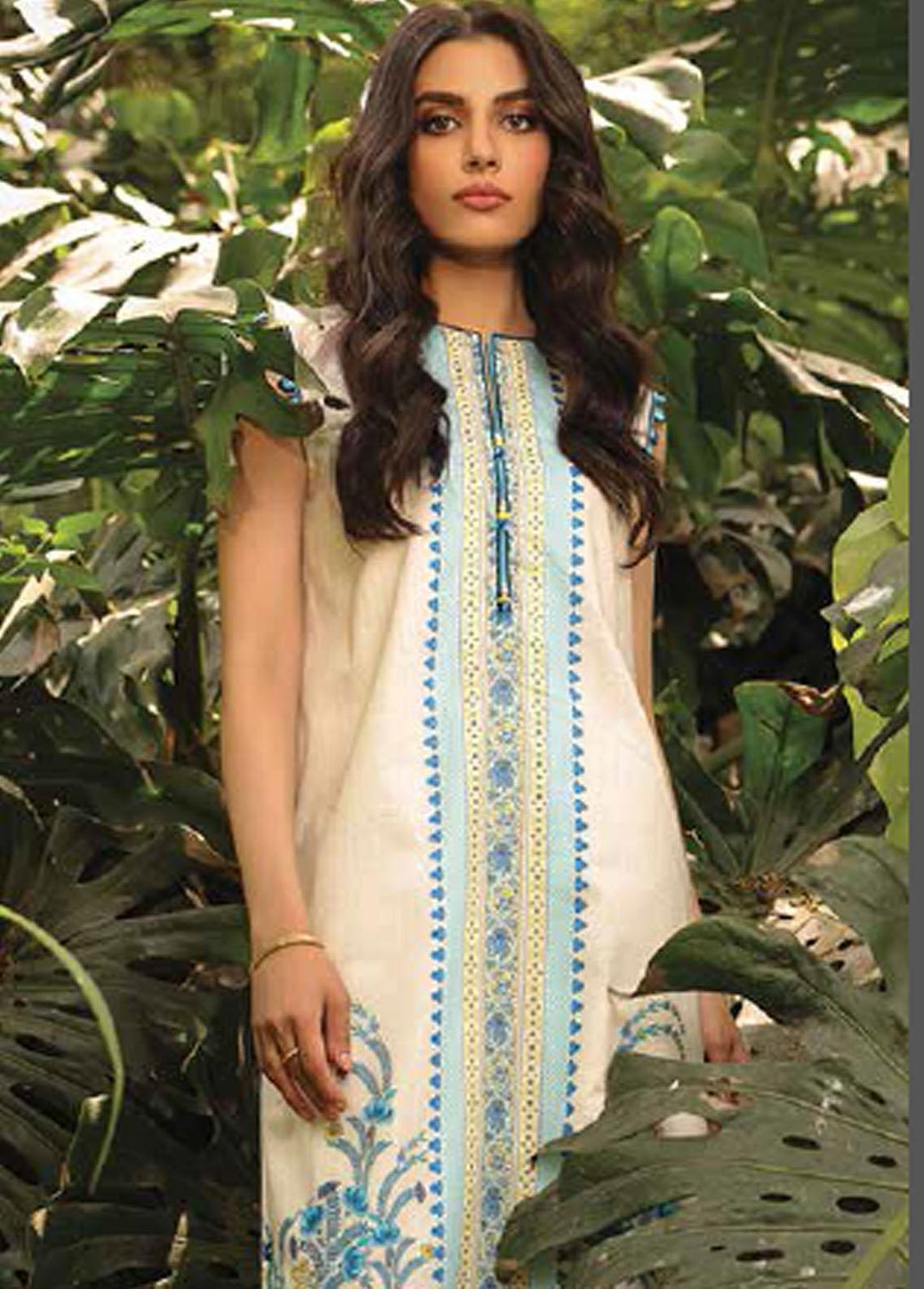 Al Karam  Lawn  Unstitched Kurti AK22-SS3 SS-49.1-22-3 Ivory - Spring / Summer Collection